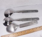 Vtg Norwegian Hs Konge Tinn Pewter  viking  Pattern Salad Servers 10   Spoon