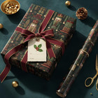 Elegant Christmas Nutcracker Wrapping Papers  Dark Green And Burgundy Colors Eve