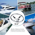 Marine Stainless Steel 13 5 Inch Boat Steering Wheel 3 Spokes W knob  5 8 Nut