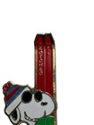Vintage 1958 Gold Tone Enamel Crotched Mountain Skiing Peanuts Snoopy Brooch Pin
