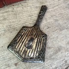 Vintage Ornate Handheld Mirror With Floral Design - Antique Silver Tone 11 5 x6 