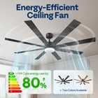 72  Ceiling Fan With Light Remote Quiet Dc Motor 6 Speed Large Room Black Timer