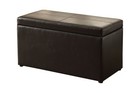 Better Homes   Gardens 30  Hinged Storage Ottoman  Brown Faux Leather
