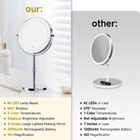 Lighted Makeup Mirror 1x 10x Magnifying Rechargeable Touch Control 360  