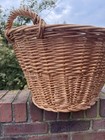Vintage Large Woven Wicker Oval Laundry Basket With Handles Farmhouse Boho Wood