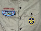 Boy Scout Short Sleeve Uniform Shirt Vintage Collared Some Patches Button Down