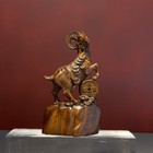 Carved Vintage Wooden Ram Goat Figurine Animal Statue Sculpture Desk Home Decor