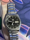 Seiko 5  Black Dial Men s Watch - 7009-876a