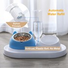 4 In 1 Pet Cat Dog Tilted Raised Food Steel Bowl Slow Feeder Automatic Water