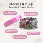 40 Pieces 10g 10ml Round Cosmetic Cream Clear Plastic Sample Pot Jars Pink Lids