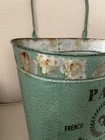 Xl Vtg Replica  paris French Market  Decor Texture Galvanized Metal Wall Bucket