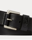 Polo Ralph Lauren Signature Pony Men s Leather Belt 1 5  Wide Black Us 34 85
