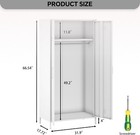 Armoire Wardrobe-1 Closet Heavy-duty Rustproof Steel Storage Cabinet For Renters
