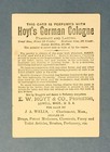 Antique Victorian Trade Card Advertising Hoyt s German Cologne Lowell Mass 