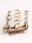 Vintage Fragata Espa  ola A  o 1780 Model Ship 17in Spanish Frigate As-is