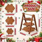 3 Tier Christmas Snowflake Serving Tray With 16 In Collapsible Stand