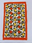 Vintage Tea Kitchen Towel Fruit Oranges Lemons Leaves Branches Irish Linen Nos