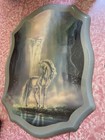 Vintage 1980   s Unicorn Pegasus Glitter Picture Lacquer Wood Art 21 1 2 X 15 1 2