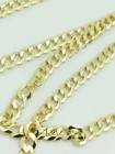 14k Solid Yellow Gold Cuban Link Chain Necklace 20   Men s Women