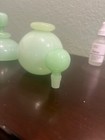 Lot 2-vintage Murano Archimede Seguso Jade Green Glass Jadeite Perfume Bottle