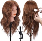 Mannequin Head With 100  Human Hair  Real Hair Cosmetology Mannequin Head Hai   