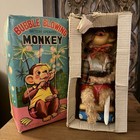 Vintage 1950s Bubble Blowing Monkey Tin Toy With Original Box Eye Lights Japan