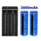 3000mah 3 7v Rechargeable Li-ion Batteries Flashlight Battery dual Charger