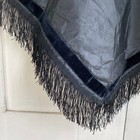 Victorian French Caplet Shawl Silk With Black Velvet And Black Fringe