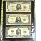 Red  Blue And Green Seals 3pc Bank Note Currency Collection