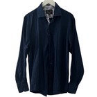 Azaro Uomo Men s Slim Fit Business Button Down Blue Long Sleeve Dress Shirt  Lrg
