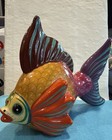 Vintage Mexican Talavera Folk Art Koi Fish Signed Ct Or Lt Murovia 1960