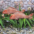 Garden Statues Koi Fish Decor Outdoor Garden Fish Statues  Set Of 2 Antique C   
