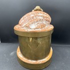 Nautical Clam Shell Carved Wooden   Brass Box Trinket Jewelry Case 10    X 8   