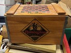 Remington Country Wooden Crate Checkerboard Lid Express Ammo Box Game Table