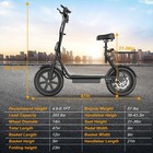 Electric Scooter With Seat For Adults 500w Motor E Scooter W  Rear Box 14  Tire