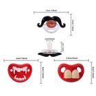 3 Count Funny Baby Pacifiers Mustache Teeth Orthodontic Silicone Colors-01