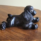 Vintage Chalk Ware Black Cocker Spaniel Dog Figurine 3 5  X 6 