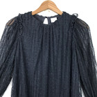 Zara Tunic Top Size 11 12 Gray Overlay Tulle Long Sleeve Sheer Sleeve Whimsigoth