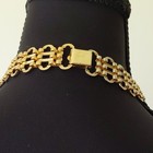 Napier Signed Layered Gold   Silver Tone Link Chain Choker Necklace