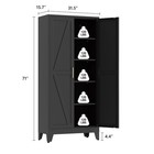 71  Tall Pantry Cabinet  Black Metal Pantry Storage Cabinet