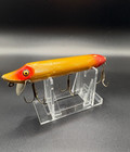      Rare Vintage Heddon Vamp 7500 Wood Lure - Early L-rig  Yellow red Head  yrh  