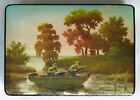 1950s-1960s Russian Fedoskino Hand-painted Lacquer Box