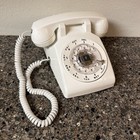 Vintage Rotary Dial Desk Table Telephone Itt Model 500 Series White 