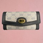 Vintage      Gucci      1980s Gg Guccissima Interlocking Pvc Leather Key Wallet Blue