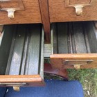 Antique Globe Wooden Card Catalog File Cabinet Oak 4 Drawer