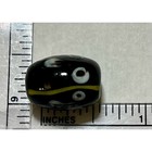 Antique Venetian Black   Yellow Lattice Glass Trade Beads Ghost Beads 1 Bead