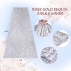Aisle Runner For Wedding Ceremony  4ft  20ft Sequin Fabric - Silver Sparkly Ca   