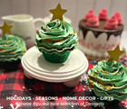 Dezicakes Fake Cupcakes   Cake  Artificial Food Set Of 3 Top Of Tree Christmas