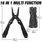 Flissa 16-in-1 Multitool Plier Portable Compact Edc Multi Tool With Pocket Knife