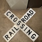 Railroad Crossing Sign 2 Sided Crossbuck Retired 48 X 9     Aluminum Reflective